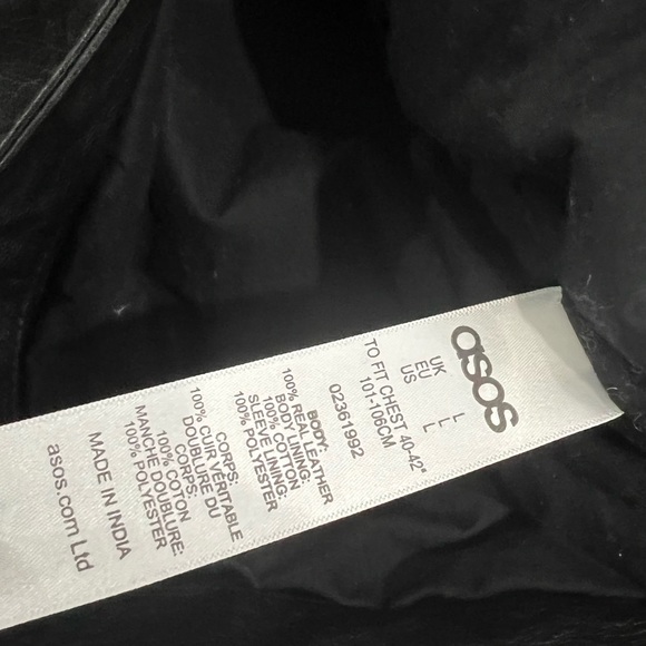 ASOS men 100% leather black jacket - Picture 5 of 5